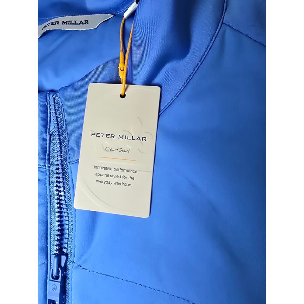 Peter‎ Millar Crown Sport Men’s XL Blue Full Zip Performance Jacket Golf NWT - Picture 4 of 10